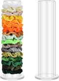 Scrunchie-hållare i akryl för hårsnoddar - Transparent scrunchie-förvaringsställ - Vertikal organizer 24,5 cm