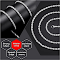 Miniatyrbillede 3 af 5: 18k ægte guldbelagt ankerkæde 2,5 mm rustfrit stål Twist Chain halskæde til mænd kvinder 18 tommer