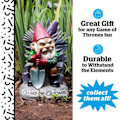 Miniatyrbilde 2 av 3: Game of Gnomes - Morsom hagegnom, håndmalt, værbestandig, keramikk,