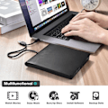 Pikkukuva 4 / 5: USB 3.0/Type-C ohut ulkoinen DVD RW CD-asema, musta, yksi koko
