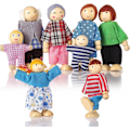 Miniatyrbild 1 av 4: Dockhus i trä Människor 8 figurer, set Flickor Toddler Barn Dockskåp Tillbehör Leksaker