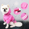 Miniatyrbild 1 av 5: Regnjacka för hund - Vattentäta kappor för hundar - Lättviktsregnjacka - Andas - Regn Poncho - Huva - Regnkläder - Rosa - Xl