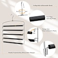 Miniatyrbillede 4 af 4: 5-lags Buksestang - Pladsbesparende Skab Organizer, Sort