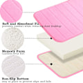 Miniatyrbillede 2 af 5: Badeværelsesmåtte i memory foam, skridsikker, absorberende, superhyggelig, fløjlsblød, supervandabsorberende, tyk, rosa Pink Pink 17 X 24 inches