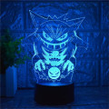 Pikkukuva 5 / 5: Piirretty Elf Gengar Yövalo 3D Illuusio LED-valo Lapsille