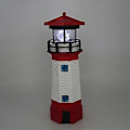 Miniatyrbild 5 av 5: Solcellsdriven Fyrtornslampa med LED-ljus, roterande, för trädgård, gräsmatta, uteplats, dekorativ Red