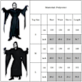 Miniatyrbillede 3 af 4: Scream Ghostface Sort Halloween Gyser Kostume, Mand, Voksen Størrelse Halloween Maskerade Kostume L