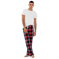 Miniatyrbillede 2 af 2: Skinnifit Herre Tartan Lounge Bukser XS Rød/Navy Rutig