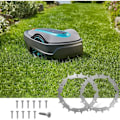 Miniatyrbilde 4 av 5: 2x Rustfrie Hjul for Gardena Sileno City, Avgradningspolert, Hjulstørrelse 212 mm med 12 Stålskruer, Forbedret Drivkraft for Gressklipper