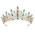 Miniatyrbilde 1 av 8: Legering Krone Bryllup Tiara Krystall Rhinestone Krone GRØNN Green