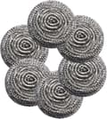 Rostfria stålullssvampar 6-pack, rostfria skursvampar för kastruller, pannor, grillar och diskhoar, flexibla kökssvampar, 9 cm
