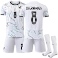 Miniatyrbillede 3 af 7: 25-26 Portugal udebanesæt hvid fodbolduniform sæt Nr. 7 Ronaldo Nr. 10 B Silva trøje 8 B Fee 11 Phillips Størrelse 10 med sokker Size 10 with socks #M