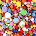 Miniatyrbilde 1 av 4: 1000 stk Flerfargede Pom Pom-kuler, Håndverk & Dekorasjoner