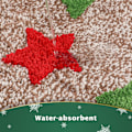Miniatyrbillede 3 af 5: Julebadeforklæde til badeværelset, jule snefnug dekoration indendørs udendørs, vinter dekoration skridsikker absorberende vaskbar bademåtte 50,8 x 81,2 cm
