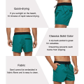 Miniatyrbillede 4 af 5: Hurtigtørrende badebukser til mænd i ensfarvede sportshorts med lynlås bagpå（wathet） zdq