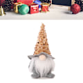 Miniatyrbillede 2 af 5: Ansigtsløs nisse dukke dekor held lykke munterhed fashionable julepynt dukker til vindueskarm bogreol Gold