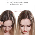 Miniatyrbilde 2 av 4: Syntetiske Ingen Klips Bølge Hårforlengelser Ombre Naturlig Svart Blond Rosa En Bit Falsk Hårstykke Fiske Linje Falske Hårstykker Hvit Blond 22 TOMMER