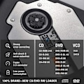 Pikkukuva 5 / 5: USB 3.0/Type-C ohut ulkoinen DVD RW CD-asema, musta, yksi koko