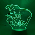 Miniatyrbillede 2 af 5: 3D Natlampe 3D Led Natlampe Dumbo Sød Baby Nat