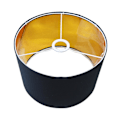 Miniatyrbillede 1 af 5: Enkel stofskærm Clip On Drum Lampskærm til spisestuen Sort 300mm x 200mm
