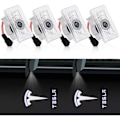 Pikkukuva 1 / 5: 4kpl Tesla Puddle Lights Auton Ovilogo Projektori, Ultra-Light LED 3D Laser Ghost Shadow Light, Tervetulovalot Model 3 Y S X Tarvikkeet