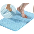 Miniatyrbillede 1 af 5: Badeværelsesmåtte i memory foam, skridsikker, absorberende, superhyggelig, fløjlsblød, supervandabsorberende, tyk, blå Blå Blu Blue 17 X 24 inches