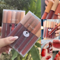 Miniatyrbilde 2 av 5: Matte Velvet Lip Gloss Set Vanntett Langvarig Non Smudge Li Little Black Bear  5pcs
