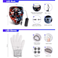 Pikkukuva 2 / 8: Halloween-naamio LED-naamio ja hanskat useilla valotiloilla Blue-red Mixed(1 Set)