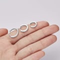 Miniatyrbilde 4 av 5: Hoop-øreringer i sølv til damer, 3 par 925 sterling