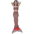 Miniatyrbild 1 av 5: Barn Badkläder Flickor Mermaid Tail Set Badkläder Badkläder Röd 5-6 år