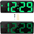 Miniatyrbillede 4 af 4: Digitalt vækkeur, stort LED-display med tal og snooze-funktion, justerbar lysstyrke, USB-oplader, vækkeur til soveværelse, stue, kontor