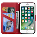 Miniatyrbild 3 av 4: Kompatibelt Iphone Se 2020/8/7 Fodral Stötsäkert Roligt 3d Djur Katt Flip Pu Läder Sött Magnetiskt Stängningsställ Cover - Röd null none