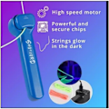 Miniatyrbillede 4 af 5: String Shooter USB Glødende i Mørket Lasso Legetøj, Indbygget UV Blacklight, Sikker Sjov Udvalgt String Rope Launcher Loop Fidget Blå Blå