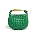 Miniatyrbild 1 av 4: Mini vävd sardinväska, Crossbody-väska för kvinnor, handväska B1679 Grön