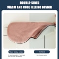Miniatyrbillede 2 af 5: Dobbeltsidet sovemaske varmt og køligt, superblødt cover med justerbar rem, til søvn, intet tryk til rejseformål (rosa/blå)