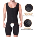 Miniatyrbillede 3 af 5: Mænd Shapewear Full Body Shaper Kompression Slimming Mage Control Body (1 stk - sort) zdq