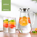 Miniatyrbillede 1 af 2: Glaskande med låg og tud, vandkande 1600ml