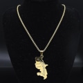 Miniatyrbilde 2 av 5: Martinique rustfritt stål Statement Halskjede for menn Smykker Gullfarget Langt halskjede Smykker Cadenas Para Hombr N1028s02 60cm BOX GD