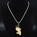 Miniatyrbillede 2 af 5: Martinique Rustfrit Stål Statement Halskæde til Mænd Smykker Guld Farve Lang Halskæde Smykker Cadenas Para Hombr N1028s02 60cm BOX GD