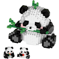 Miniatyrbillede 1 af 5: 3 i 1 Panda Byggeklodser Byggelegetøj Dyreklodser Bygning
