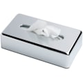 Miniatyrbillede 1 af 5: Rektangulær Kleenex servietdispenser flad servietdispenser til badeværelsesbordplader (krom sølv)