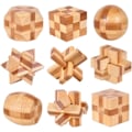 Miniatyrbild 1 av 5: Set med 9 3D-hjärnpussel i trä, IQ-utmaningspusselspel, liten logisk pusselboxleksak för att ta bort montering av låspusselgåva