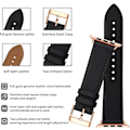 Pikkukuva 3 / 5: Apple Watch -nahkaranneke, aito nahkainen korvausranneke Apple Watch Series 9 8 7 6 5 4 3 2 1 & iWatch SE, Ultra (38mm 40mm 41mm, musta) Black