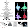 Miniatyrbilde 4 av 7: Akryl Juletre Nattlys USB Fargerikt Lyssterk Bordlampe LED Nattlys Juledekorasjon for Barnerom Soverom Hjemfest 2 Stykker