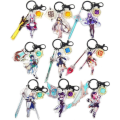 Miniatyrbilde 4 av 5: Søt Genshin Impact Cosplay Akryl Nøkkelring Tilbehør Anheng Nøkkelring Spill Fans Gave 8 x 5 cm (3,15 tommer x 1,97 tommer)