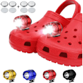 Miniatyrbillede 1 af 5: 2 stk, 3 tilstande LED-lommelygte, campingtilbehør, lamper, der varer 145 timer, vandtæt skodekoration Croc-forlygter（rød） Red