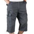 Pikkukuva 2 / 3: Män Plain 3/4 Längd Cargo Pants Combat Multi Pockets Dark Grey L zdq