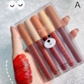 Miniatyrbilde 1 av 5: Matte Velvet Lip Gloss Set Vanntett Langvarig Non Smudge Li Little Black Bear  5pcs