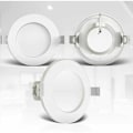 Miniatyrbillede 4 af 4: Sæt med 3 forsænkede spots, specielt til badeværelse IP44, beskyttet mod stænkvand, ultraflad, Ø115mm, 6W LED-moduler, varm hvid belysning