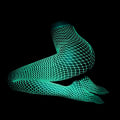Miniatyrbilde 3 av 5: Lysende Glødende Nettstrømper Glow In The Dark Nettstrømpe Cyan ONESIZE